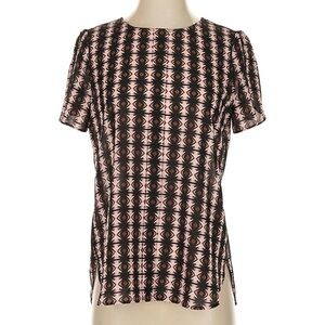 NWOT J. Crew Black and Pink Tropical Print Top